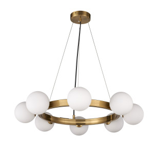 Lampa wisząca okrągła ze szklanymi kulami Molecula 60cm biało-złota Step Into Design