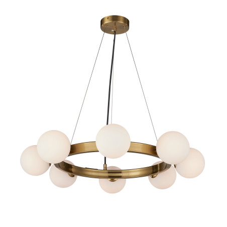 Lampa wisząca okrągła ze szklanymi kulami Molecula 60cm biało-złota Step Into Design