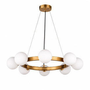 Lampa wisząca okrągła ze szklanymi kulami Molecula 60cm biało-złota Step Into Design