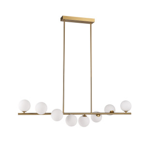 Lampa wisząca podłużna ze szklanymi kulami Molecula 100cm biało-złota Step Into Design