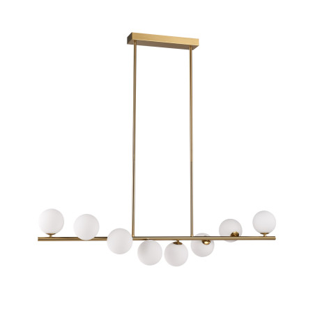 Lampa wisząca podłużna ze szklanymi kulami Molecula 100cm biało-złota Step Into Design