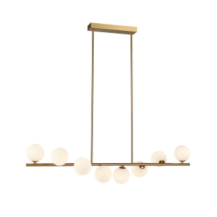 Lampa wisząca podłużna ze szklanymi kulami Molecula 100cm biało-złota Step Into Design
