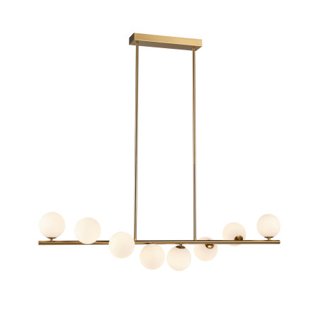 Lampa wisząca podłużna ze szklanymi kulami Molecula 100cm biało-złota Step Into Design