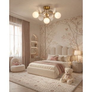 Plafon szklany designerski Chic 45cm biało-złotyStep Into Design