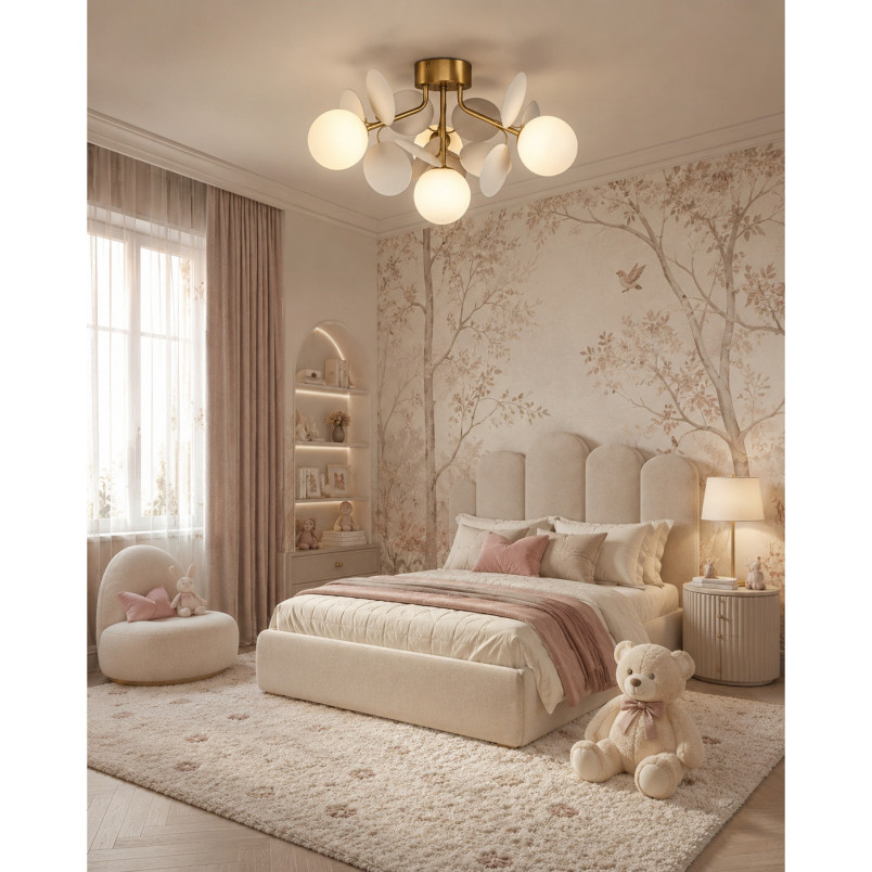 Plafon szklany designerski Chic 45cm biało-złotyStep Into Design
