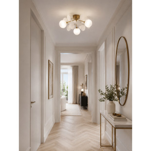 Plafon szklany designerski Chic 45cm biało-złotyStep Into Design