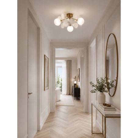 Plafon szklany designerski Chic 45cm biało-złotyStep Into Design