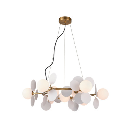 Lampa wisząca / żyrandol szklany designerski Chic IX 75cm biało-złoty Step Into Design