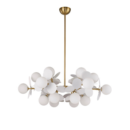 Lampa wisząca / żyrandol szklany designerski Chic VI 90cm biało-złoty Step Into Design