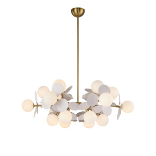 Lampa wisząca / żyrandol szklany designerski Chic VI 90cm biało-złoty Step Into Design