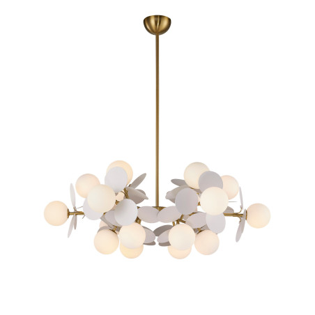 Lampa wisząca / żyrandol szklany designerski Chic VI 90cm biało-złoty Step Into Design