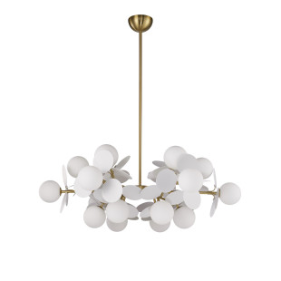 Lampa wisząca / żyrandol szklany designerski Chic VI 90cm biało-złoty Step Into Design