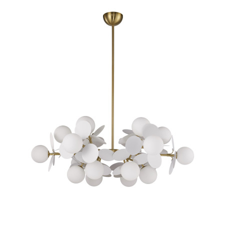Lampa wisząca / żyrandol szklany designerski Chic VI 90cm biało-złoty Step Into Design