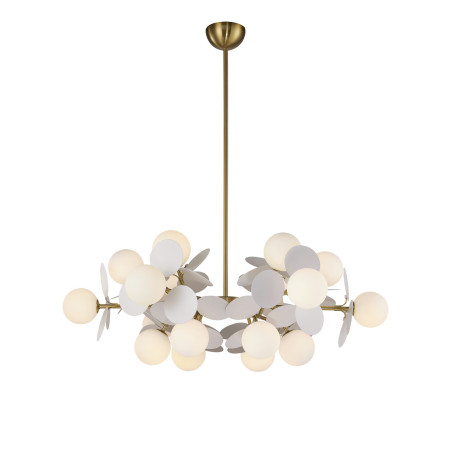 Lampa wisząca / żyrandol szklany designerski Chic VI 90cm biało-złoty Step Into Design