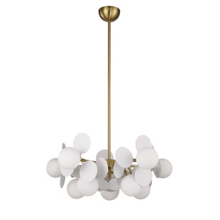 Lampa wisząca / żyrandol szklany designerski Chic V 65cm biało-złoty Step Into Design