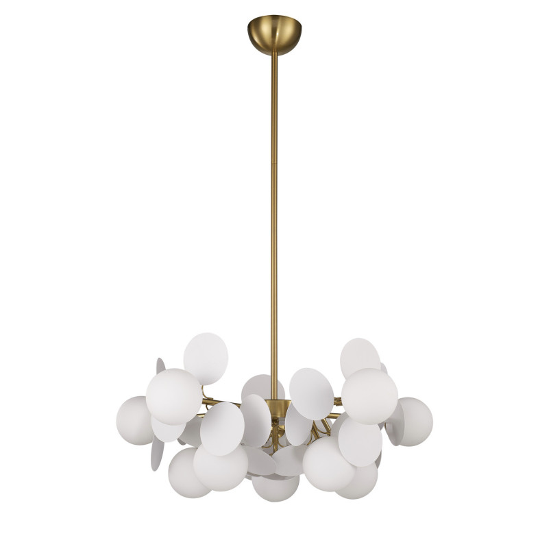 Lampa wisząca / żyrandol szklany designerski Chic V 65cm biało-złoty Step Into Design