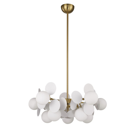 Lampa wisząca / żyrandol szklany designerski Chic V 65cm biało-złoty Step Into Design