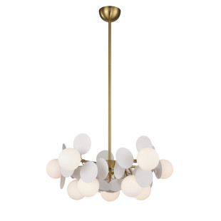 Lampa wisząca / żyrandol szklany designerski Chic V 65cm biało-złoty Step Into Design