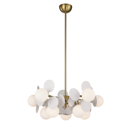 Lampa wisząca / żyrandol szklany designerski Chic V 65cm biało-złoty Step Into Design