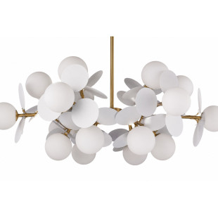 Lampa wisząca / żyrandol szklany designerski Chic V 65cm biało-złoty Step Into Design