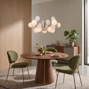 Lampa wisząca / żyrandol szklany designerski Chic V 65cm biało-złoty Step Into Design