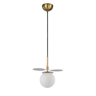 Lampa wisząca szklana designerska Chic 20cm biało-złoty Step Into Design