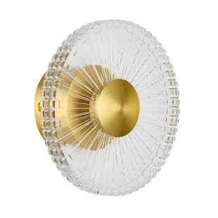 Kinkiet okrągły glamour Sunblast LED 20cm przeźroczysto-złoty Step Into Design