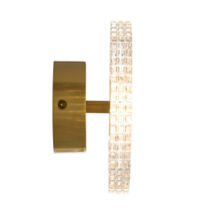Kinkiet okrągły glamour Sunblast LED 20cm przeźroczysto-złoty Step Into Design