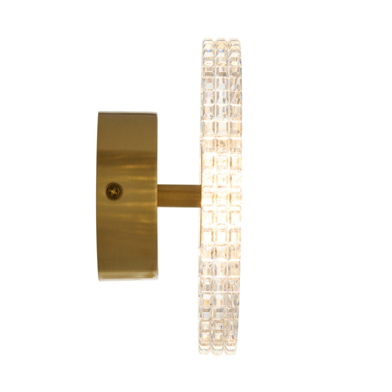Kinkiet okrągły glamour Sunblast LED 20cm przeźroczysto-złoty Step Into Design