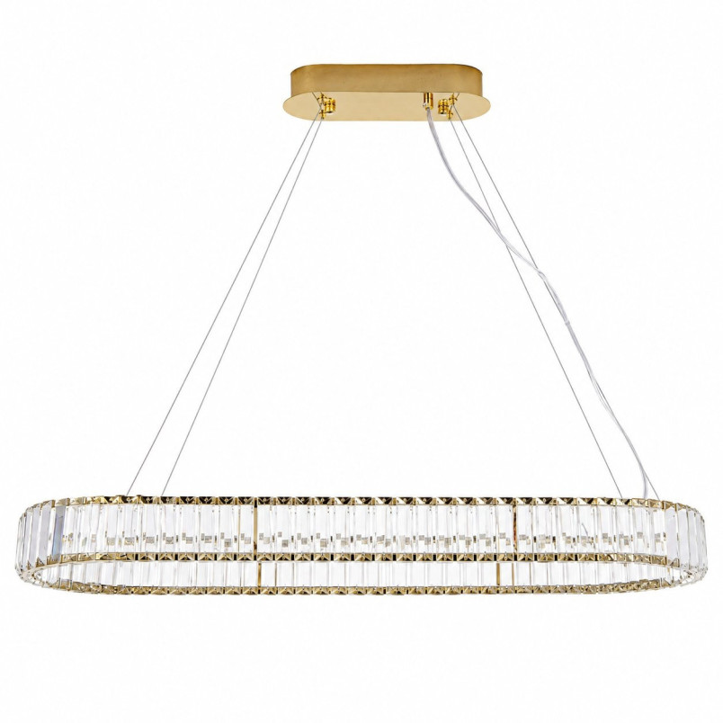 Żyrandol kryształowy owalny Adonis 100cm  przeźroczysto-złoty Step Into Design