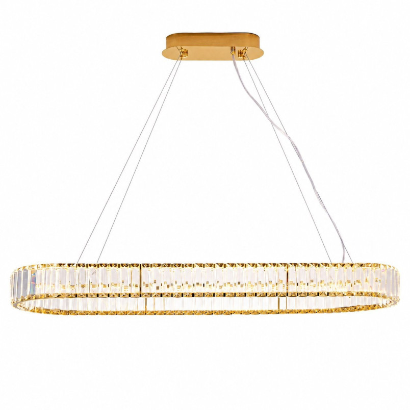 Żyrandol kryształowy owalny Adonis 100cm  przeźroczysto-złoty Step Into Design