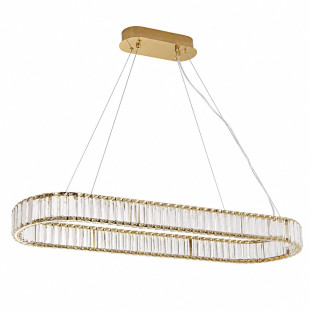 Żyrandol kryształowy owalny Adonis 100cm  przeźroczysto-złoty Step Into Design