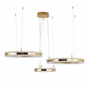 Lampa wisząca 3 okręgi kryształowe Arkadia 40/60/80cm złoty połysk Step Into Design