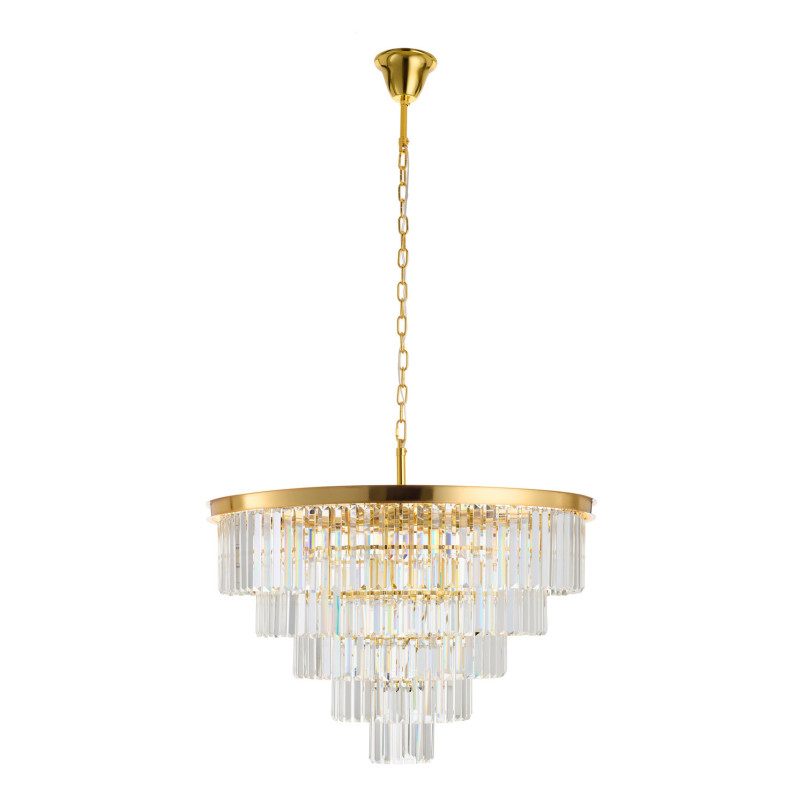 Lampa wisząca kryształowa glamour Splendore 80cm przezroczysty / złoty Step Into Design
