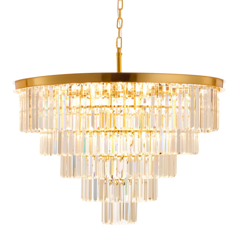 Lampa wisząca kryształowa glamour Splendore 80cm przezroczysty / złoty Step Into Design