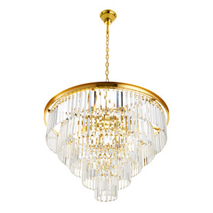Lampa wisząca kryształowa glamour Splendore 80cm przezroczysty / złoty Step Into Design