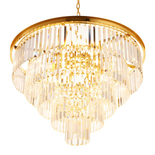 Lampa wisząca kryształowa glamour Splendore 80cm przezroczysty / złoty Step Into Design
