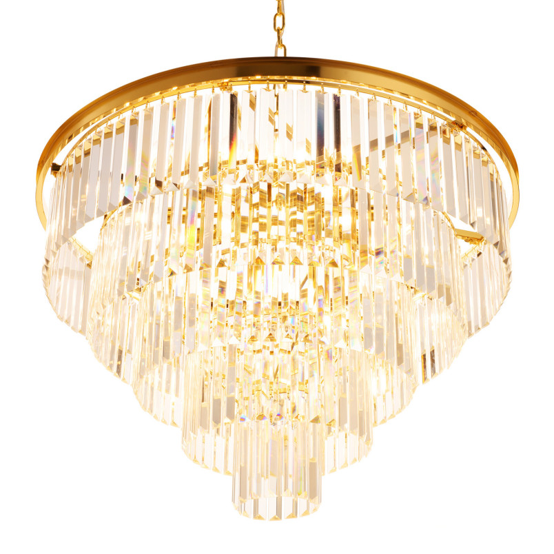 Lampa wisząca kryształowa glamour Splendore 80cm przezroczysty / złoty Step Into Design