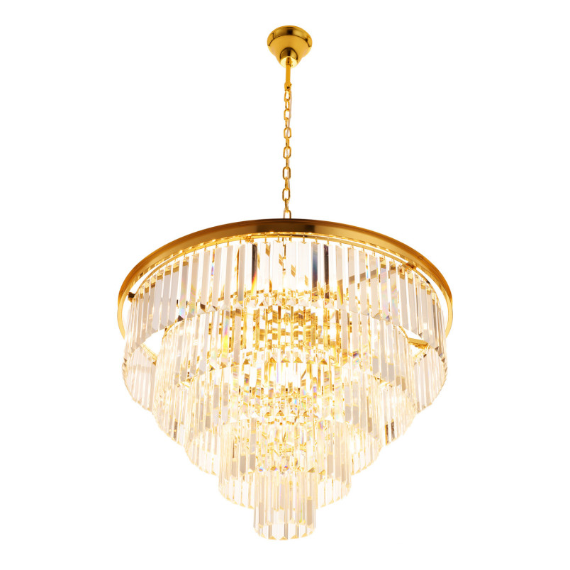 Lampa wisząca kryształowa glamour Splendore 80cm przezroczysty / złoty Step Into Design