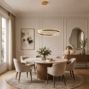 Lampa wisząca okrągła kryształowa Arkadia 60cm złoty połysk Step Into Design