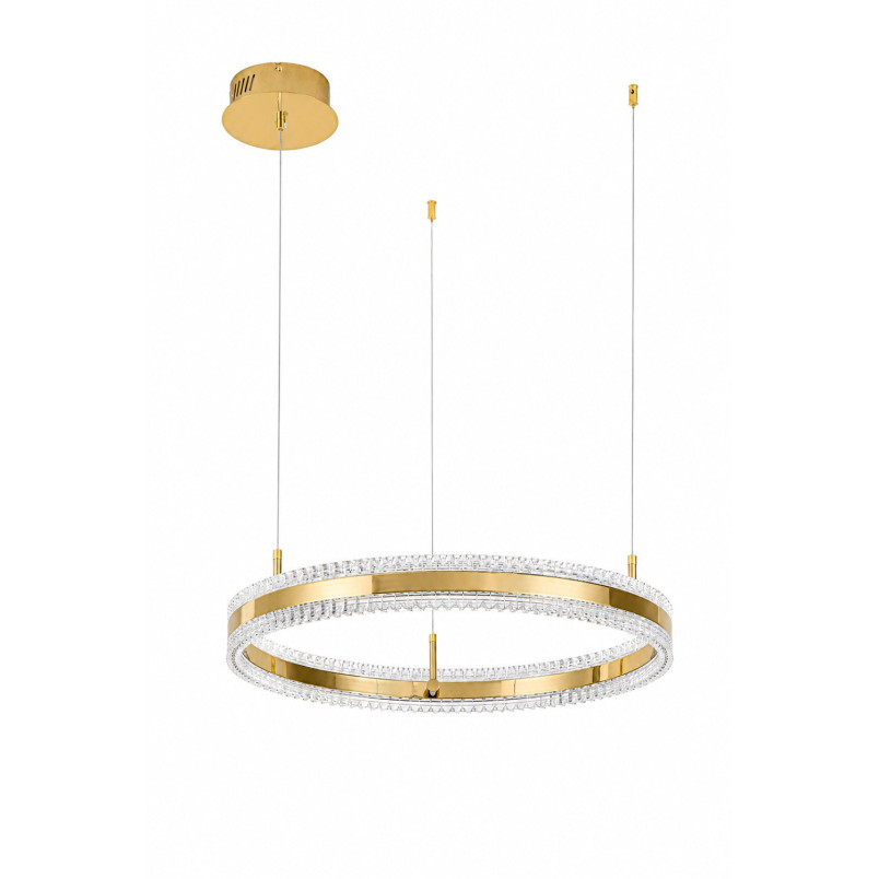 Lampa wisząca okrągła kryształowa Arkadia 60cm złoty połysk Step Into Design