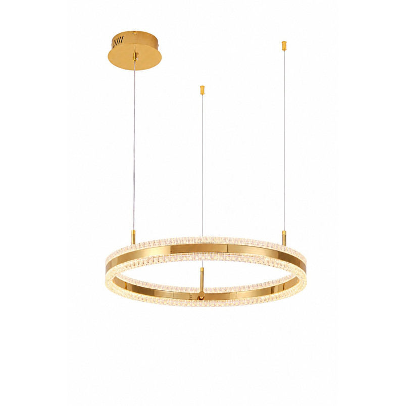 Lampa wisząca okrągła kryształowa Arkadia 60cm złoty połysk Step Into Design
