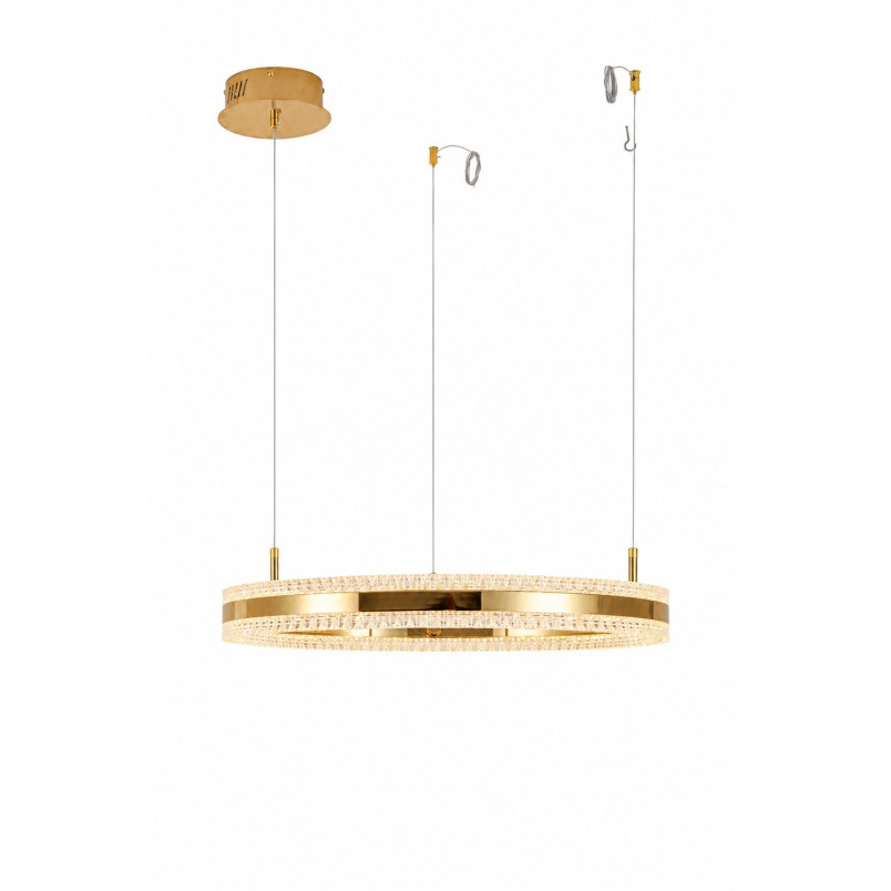 Lampa wisząca okrągła kryształowa Arkadia 60cm złoty połysk Step Into Design