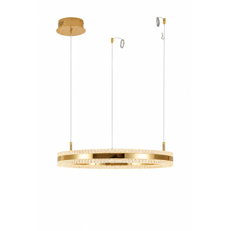 Lampa wisząca okrągła kryształowa Arkadia 60cm złoty połysk Step Into Design