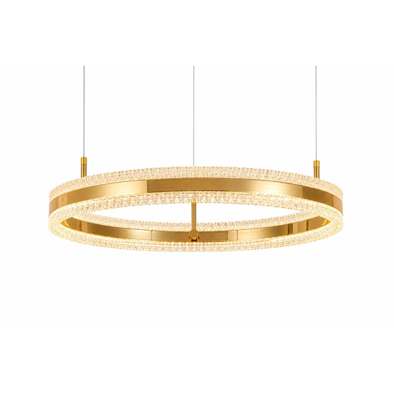 Lampa wisząca okrągła kryształowa Arkadia 60cm złoty połysk Step Into Design