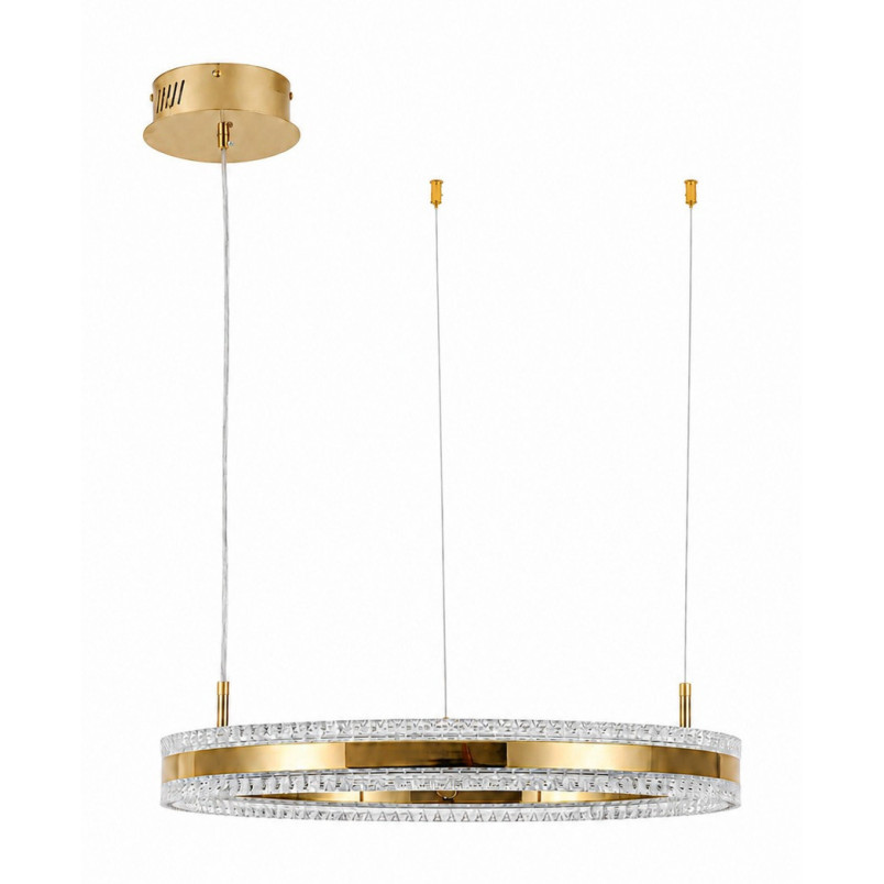Lampa wisząca okrągła kryształowa Arkadia 60cm złoty połysk Step Into Design