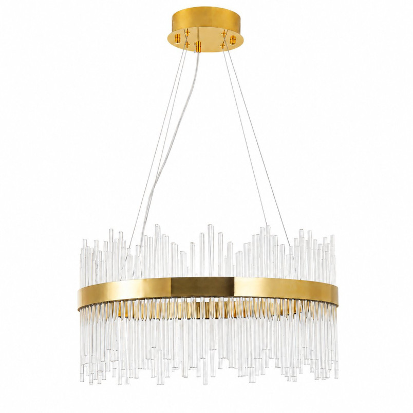 Lampa wisząca szklana glamour Hestia 60cm przeźroczysto-złota Step Into Design