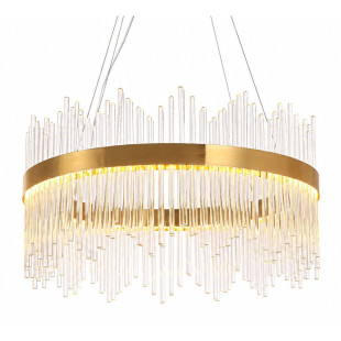 Lampa wisząca szklana glamour Hestia 60cm przeźroczysto-złota Step Into Design