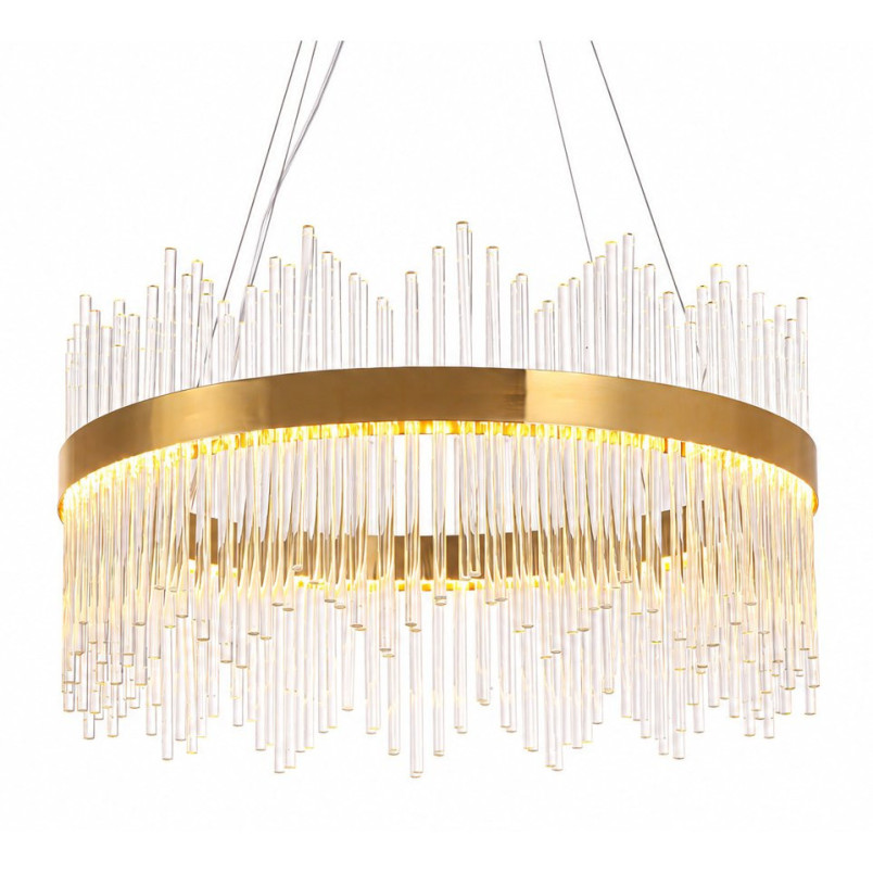 Lampa wisząca szklana glamour Hestia 60cm przeźroczysto-złota Step Into Design