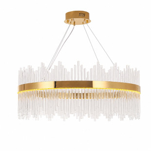 Lampa wisząca szklana glamour Hestia 80cm przeźroczysto-złota Step Into Design
